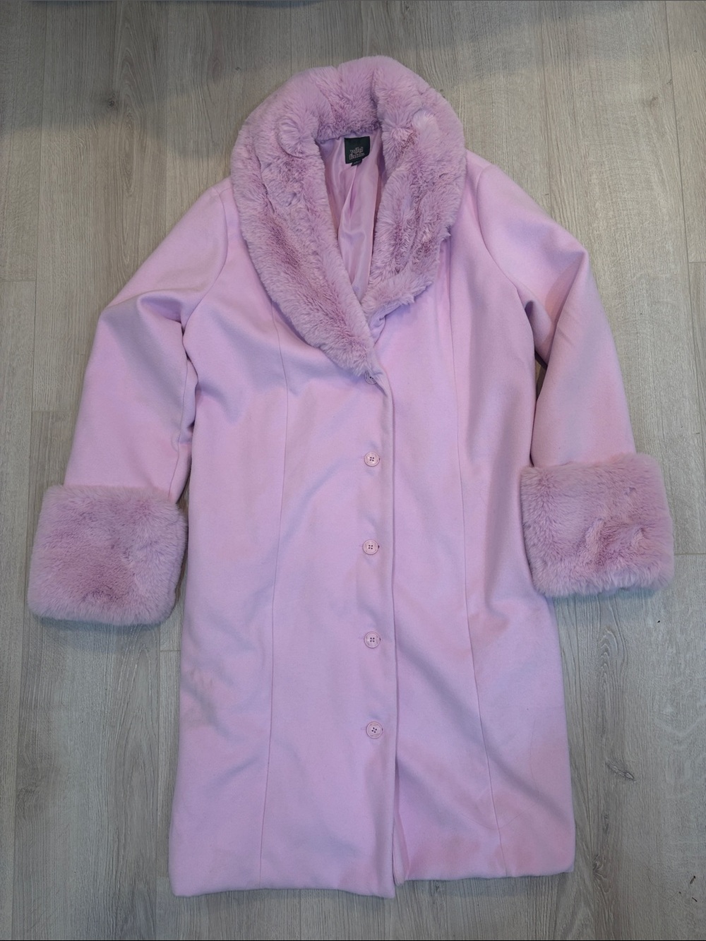wild fable Lavendar Faux Fur Trim Coat